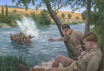 Crossing the Litani River - Painting by Graham Turner from Osprey book Syria and Lebanon 1941