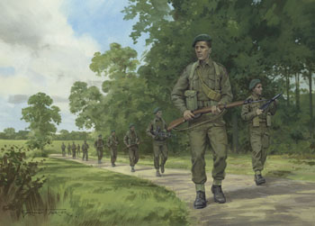 British Commando's in Normandy, 1944 - Painting by Graham Turner
