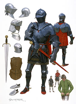 Late 15th Century Italian Armour - Original Painting by Graham Turner