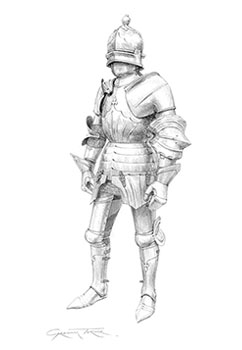 English armour c.1480 - Medieval art print by Graham Turner