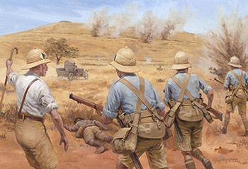 The Assault on Salaita Hill - Original painting by Graham Turner from Osprey book The East Africa Campaign 1914-1918
