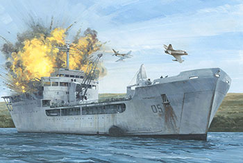 Original painting by Graham Turner from the Osprey book The Falklands Naval Campaign 1982