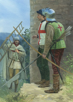 Medieval soldiers - painting by Graham Turner