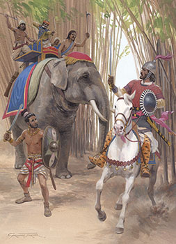 Original painting by Graham Turner from the Osprey book Medieval Indian Armies