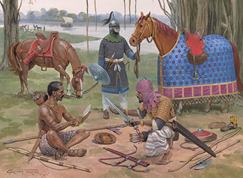 Original painting by Graham Turner from the Osprey book Medieval Indian Armies