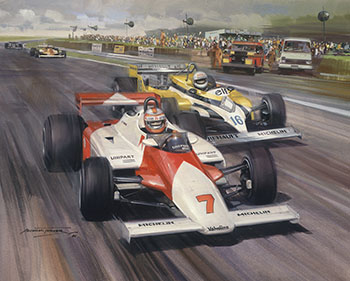 John Watson, McLaren, 1981 British Grand Prix, Silverstone - Original Painting by Michael Turner