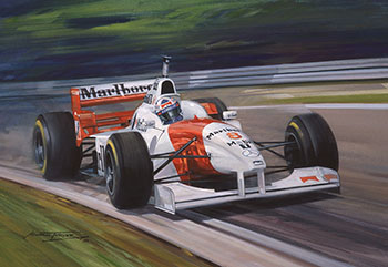 David Coulthard, McLaren, 1996 San Marino Grand Prix - Original Painting by Michael Turner