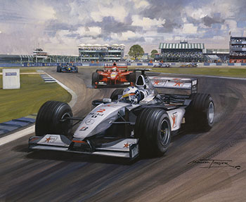 David Coulthard, McLaren, 1999 British Grand Prix, Silverstone - Original Painting by Michael Turner