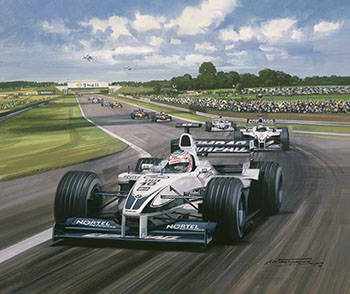 Jenson Button, Williams, 2000 British Grand Prix, Silverstone - Original Painting by Michael Turner
