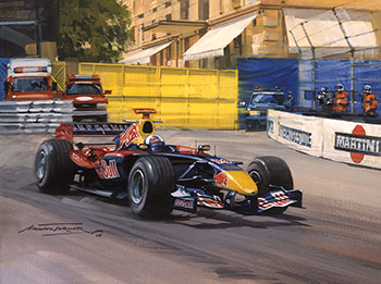 David Coulthard, Red Bull, 2006 Monaco Grand Prix - Original Painting by Michael Turner
