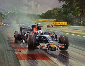 Sebastian Vettel, Toro Rosso, 2008 Italian Grand Prix, Monza - Original Painting by Michael Turner