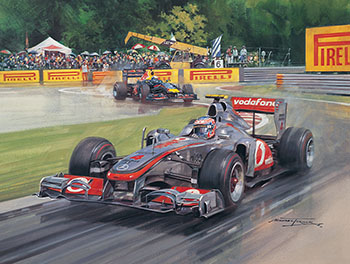 Jenson Button, McLaren, 2011 Canadian Grand Prix - Original Painting by Michael Turner