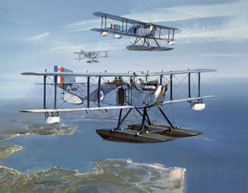 Mediterranean Flight - original aviation painting of Fairey IIID by Michael Turner