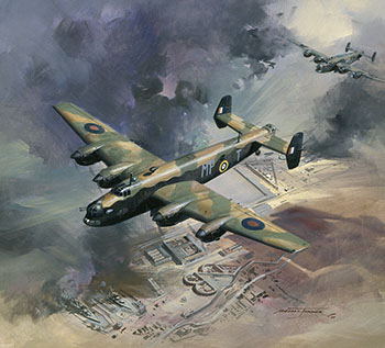 Handley Page Halifax original painting by Michael Turner