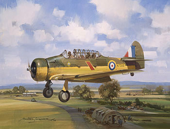 Aviation art Harvard original painting by Michael Turner