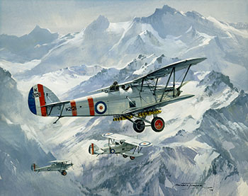 Himalayan Harts - original aviation painting of Hawker Harts by Michael Turner