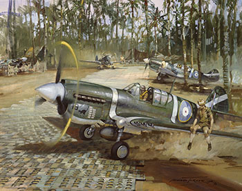 Pacific Kittyhawks - Curtiss Kittyhawk original painting by Michael Turner
