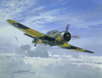 Original aviation painting of Miles Martinet by Michael Turner