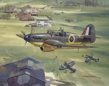 Original aviation painting of Miles Master by Michael Turner