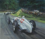Silver Arrows on Home Ground - Original Painting by Michael Turner