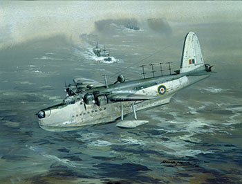 Short Sunderland original aviation painting by Michael Turner