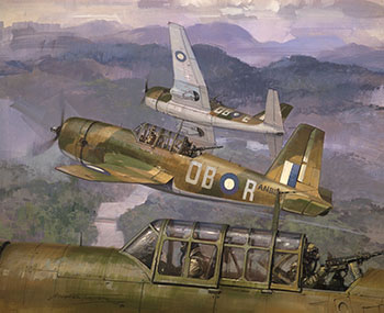 Original aviation painting of Vultee Vengeance by Michael Turner