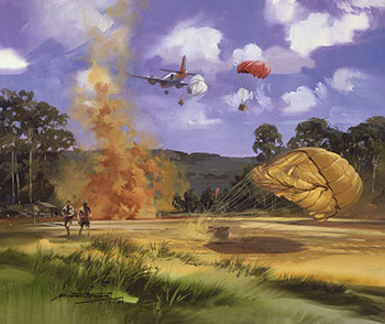 'Supply Drop' - Original aviation painting of Vickers Valetta by Michael Turner