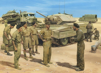 Crusader II tank - painting by Graham Turner