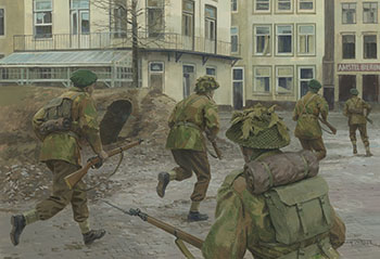 Second World War Military Art by Graham Turner - Commandos in Vlissingen WW2 Painting