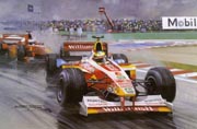 F1 Grand Prix cards from motorsport paintings by Michael Turner