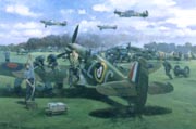 Battle of Britain Spitfire and Hurricane greeting and birthday cards - Aviation Art by Michael Turner