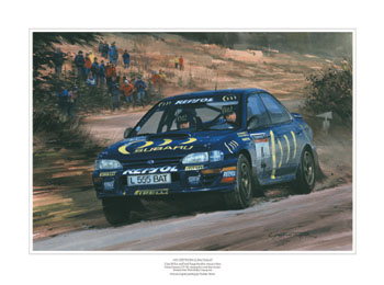 Colin McRae, Subaru Impreza, 1995 RAC Rally - Rally car art print by Graham Turner