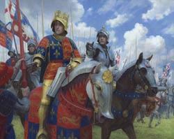Richard III at the Battle of Bosworth - Original oil painting
