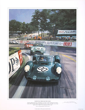 1963 Le Mans, Rover-BRM - motorsport art print by Michael Turner