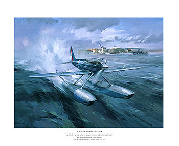 Schneider Trophy Supermarine S6B - Aviation Art print from painting by Michael Turner