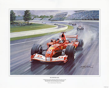 Michael Schumacher, Ferrari, 2003 United States Grand Prix - Motorsport F1 art print by Michael Turner