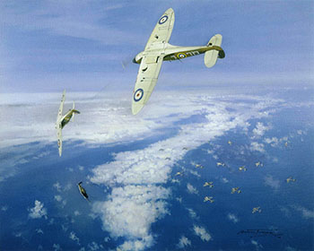 Tally-Ho - Spitfire greeting card from a painting by Michael Turner