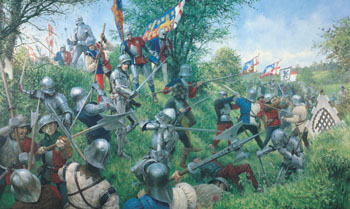 The Battle of Tewkesbury greeting cards, reproduced from a painting by Graham Turner