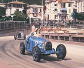 Bugatti, 1931 Monaco Grand Prix - Classic Grand Prix racing car art print by Graham Turner