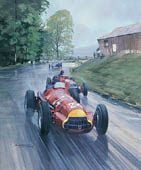 Fangio, Alfa Romeo 159, 1951 Swiss Grand Prix - classic Grand Prix car art print by Michael Turner