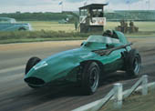 Tony Brooks, Vanwall, 1957 British Grand Prix - Classic formula one racing car art print by Graham Turner