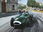 Stirling Moss, Vanwall, 1957 Grand Prix of Pescara - Motorsport F1 art print by Michael Turner