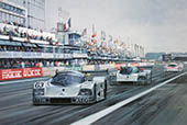 1989 Le Mans, Mercedes - Le Mans sports racing car art print by Michael Turner