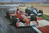 Michael Schumacher, Ferrari, 2002 French Grand Prix - Motorsport F1 art print by Michael Turner