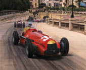 Fangio, Alfa Romeo, 1950 Monaco Grand Prix - Classic formula one racing car art print by Graham Turner