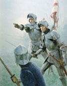 Richard III at the Battle of Bosworth, Wars of the Roses - Medieval Greeting Card by Graham Turner