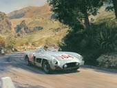 Mercedes SLR, 1955 Targa Florio - Classic sports racing car art print by Graham Turner