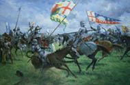 Richard III at the Battle of Bosworth, Wars of the Roses - Medieval Art print by Graham Turner