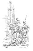 Clifford's Revenge - the Battle of Wakefield - Drawing by Graham Turner