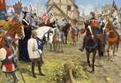 Queen Margaret of Anjou at Gloucester - Medieval Art print by Graham Turner